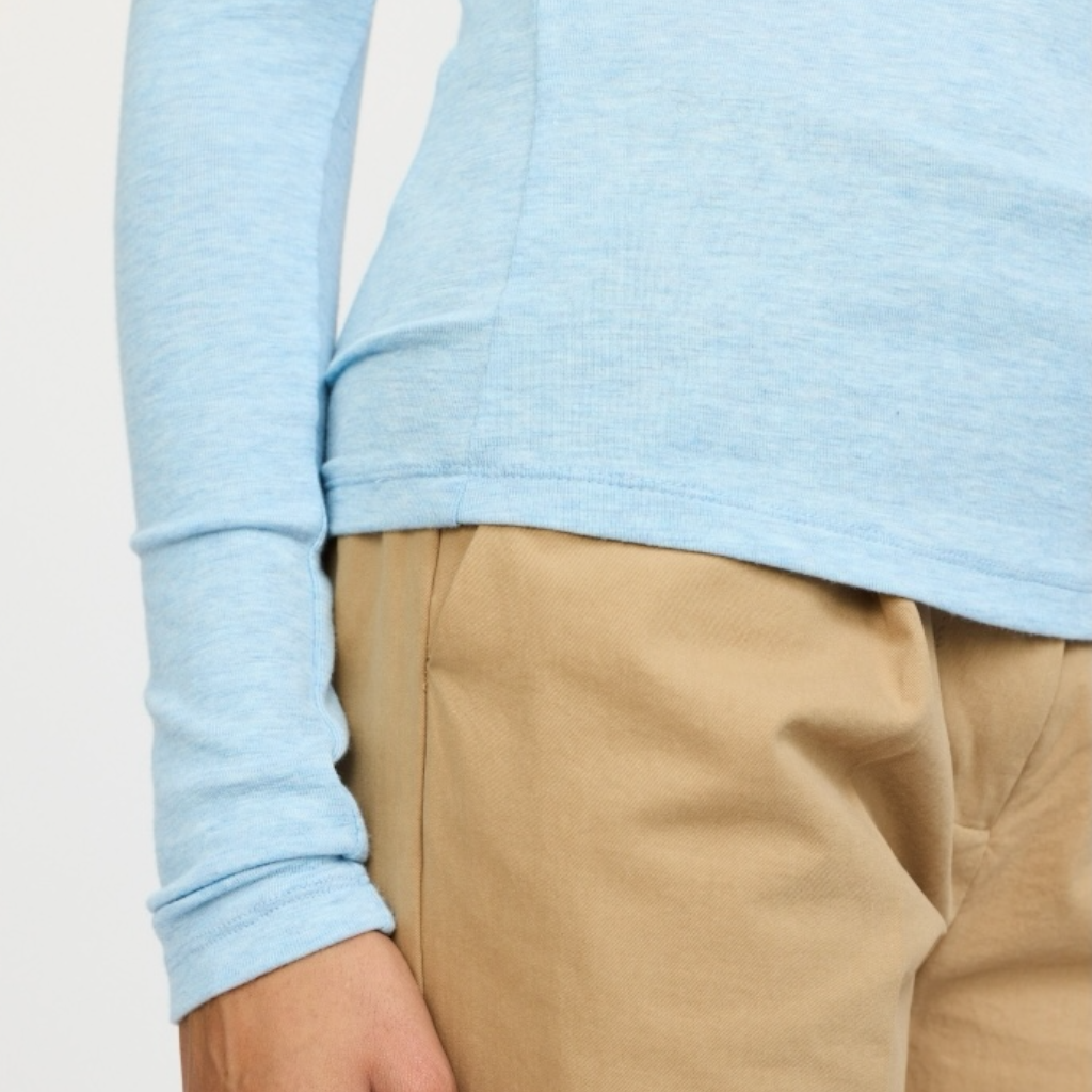 Roman O-Neck LS Cashmere Blue Melange | Soft Rebels