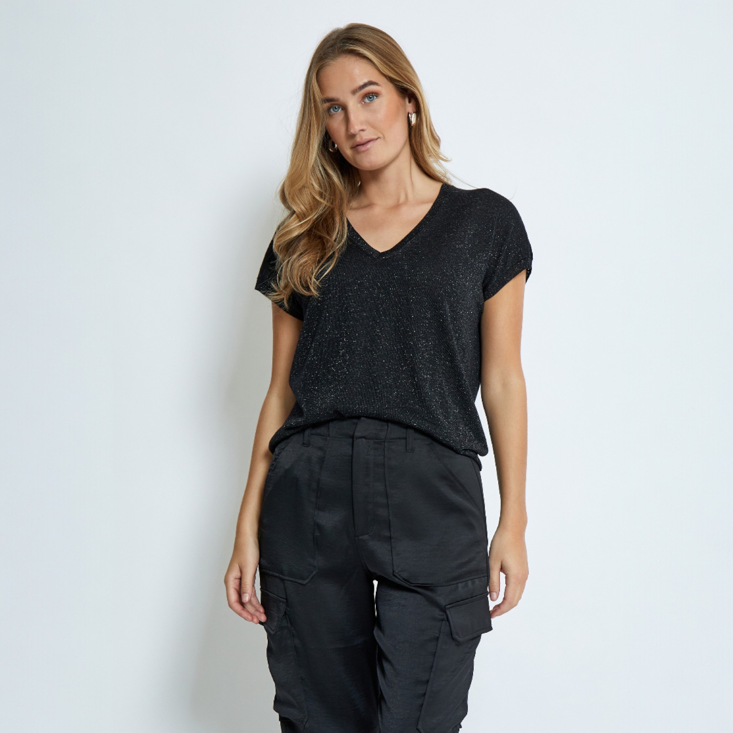 Carlina Batsleeve Knit Tee Metallic Black Iris | Minus