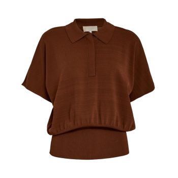 Naia Polo Top Cherry Mahogany | Peppercorn