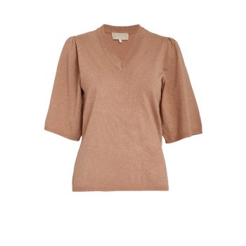 Glenda Remi Knit Cafe Creme Metallic | Peppercorn