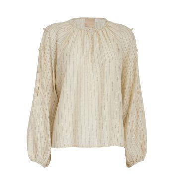 Ninka Blouse Fog Sand Stripe | Peppercorn