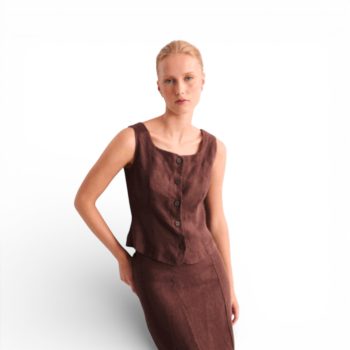 Cyra Sleeveless Top Brown | Mus & Bombon