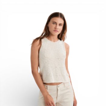 Nunavut Sleeveless Shirt Ecru | Mus & Bombon