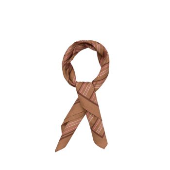 Scallopia Striped Cotta Scarf Wood Thrush Brown | Becksöndergaard
