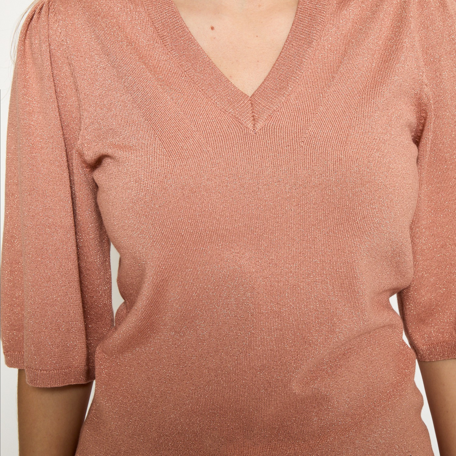 Glenda Remi Knit Cafe Creme Metallic | Peppercorn