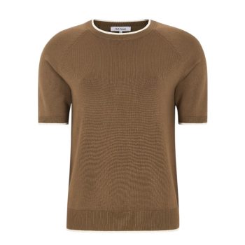 Marla SS Contrast Knit Bison | Soft Rebels