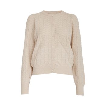Rosy Cardigan Whitecap Creme | Peppercorn