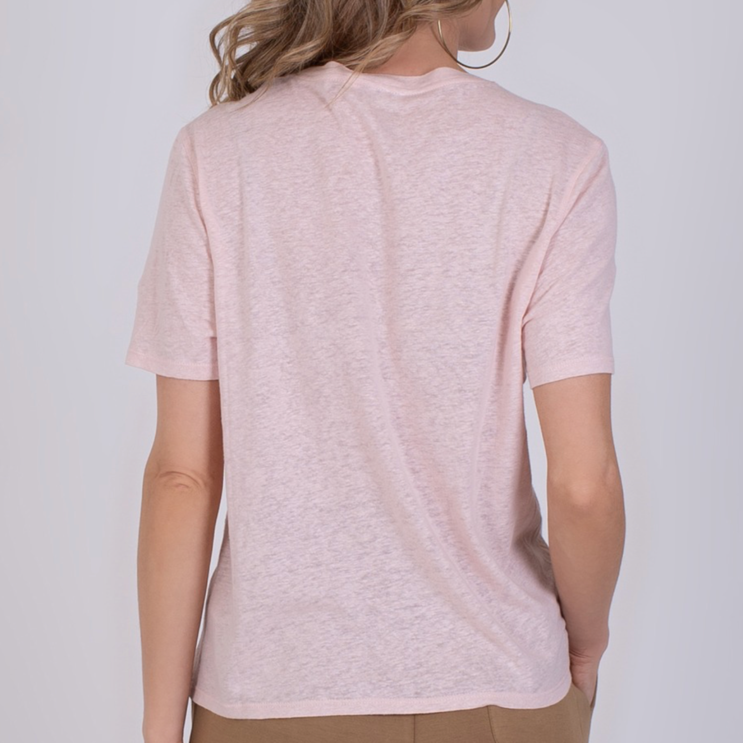 Athene T-Shirt Old Pink Linnen | The Clothed