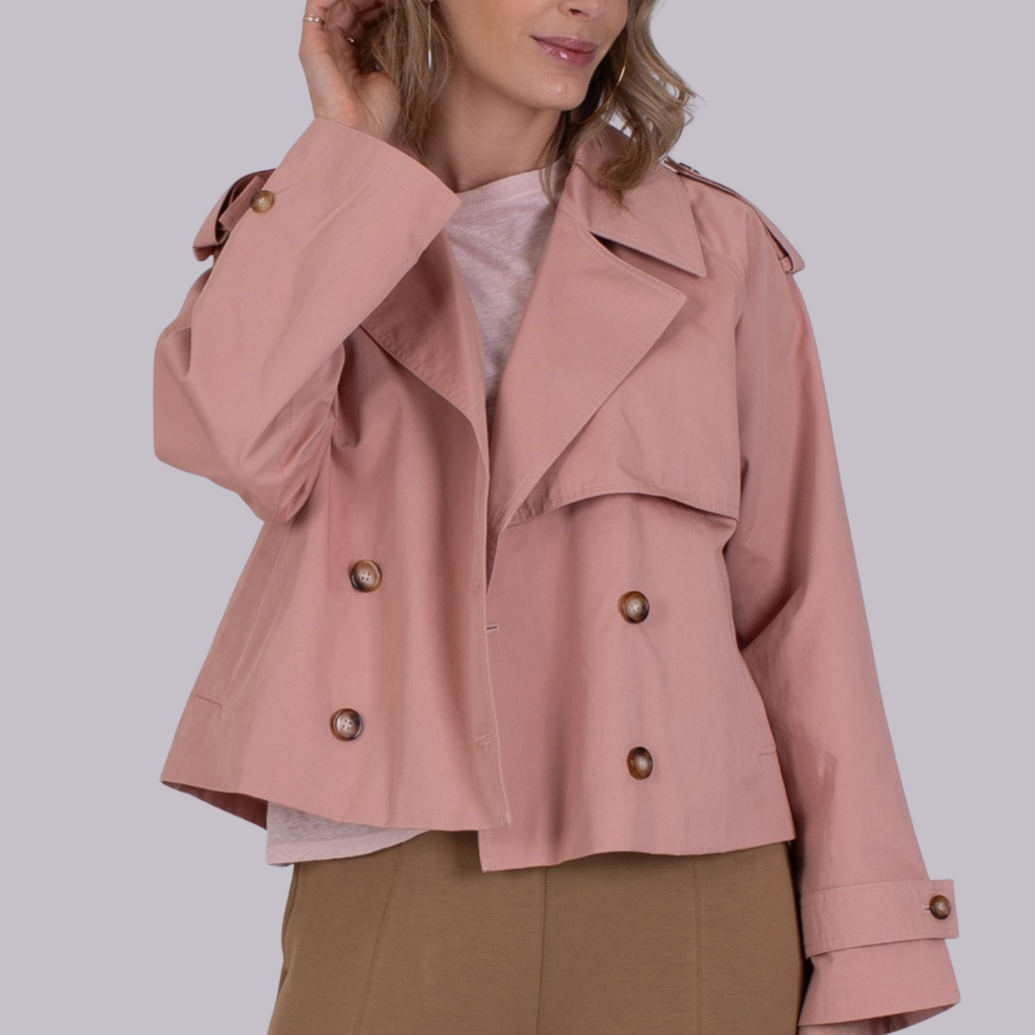 Aosta Trenchcoat Old Pink | The Clothed