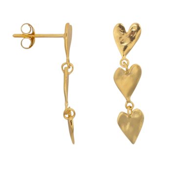 Medium Three Hearts Stud Earring | Betty Bogaers