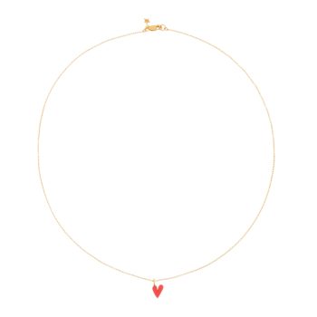 Medium Heart Necklace Neon Pink Gold | Betty Bogaers