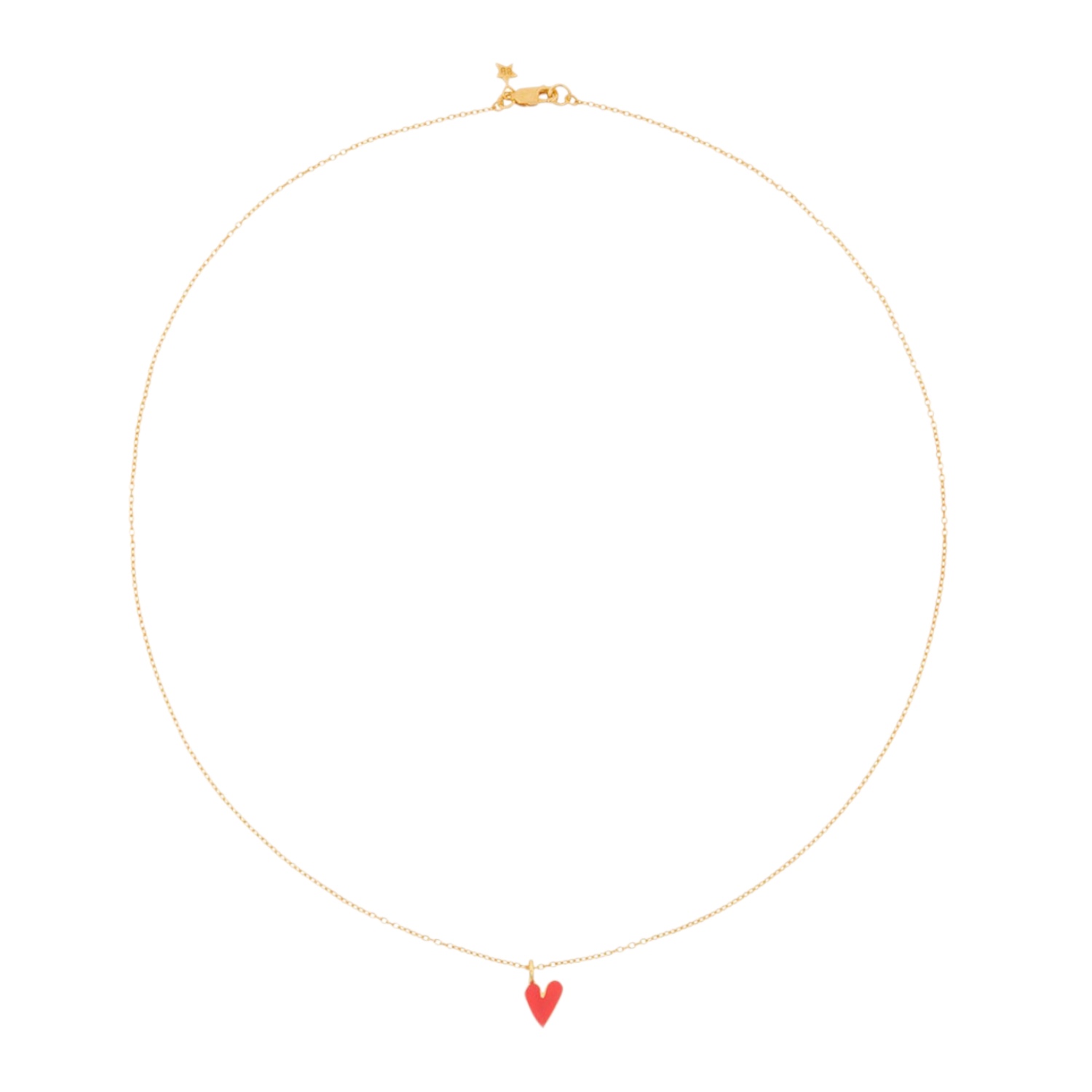 Medium Heart Necklace Neon Pink Gold | Betty Bogaers