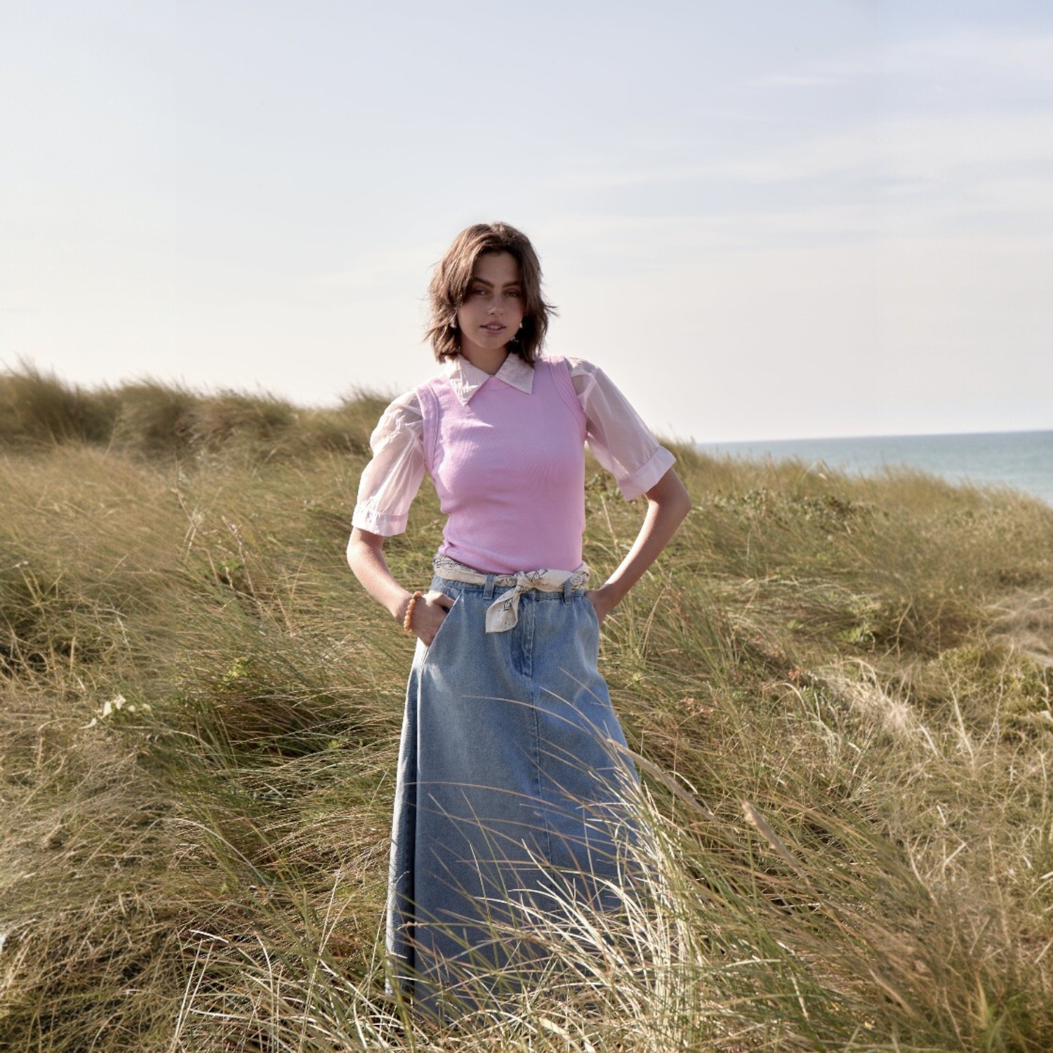 Otis Denim Skirt Light Blue | Peppercorn