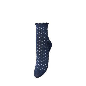 Dotted Frilla Short Sock Naval Academy Blue | Becksondergaard