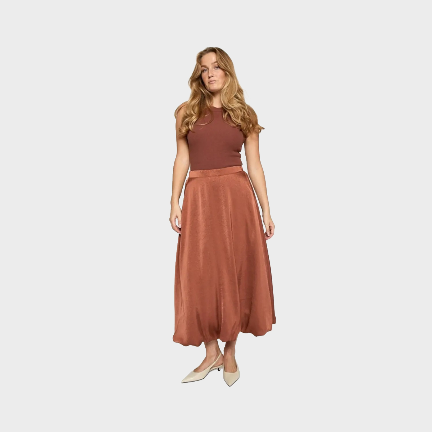 ODETTE SKIRT MINK BROWN | PEPPERCORN
