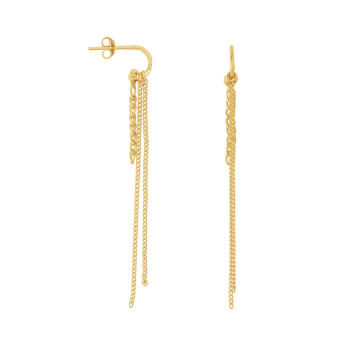 Hoop Chains Stud Earring Gold | Betty Bogaers