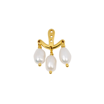 Add-on Pearls Ear Jacket Gold (one piece) | Betty Bogaers