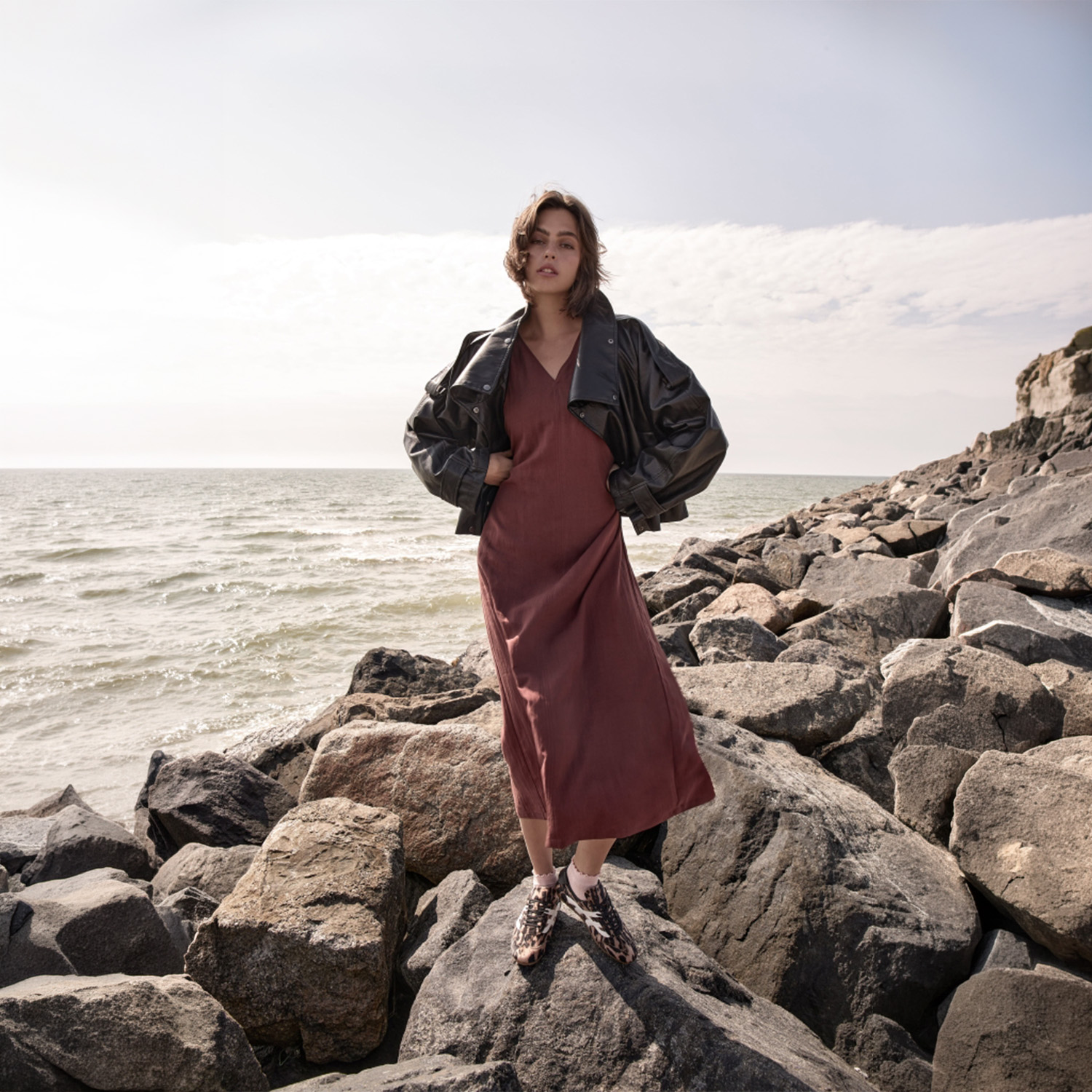 Rebecca Dress Maroon Red | Peppercorn