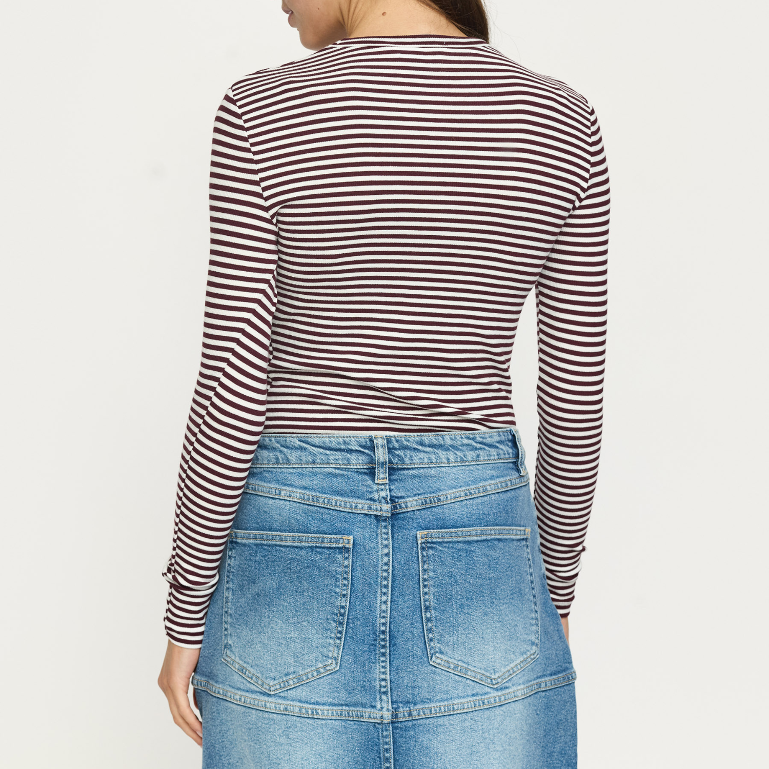 Fenja O-Neck Stripe Vinyard Wine | Soft Rebels