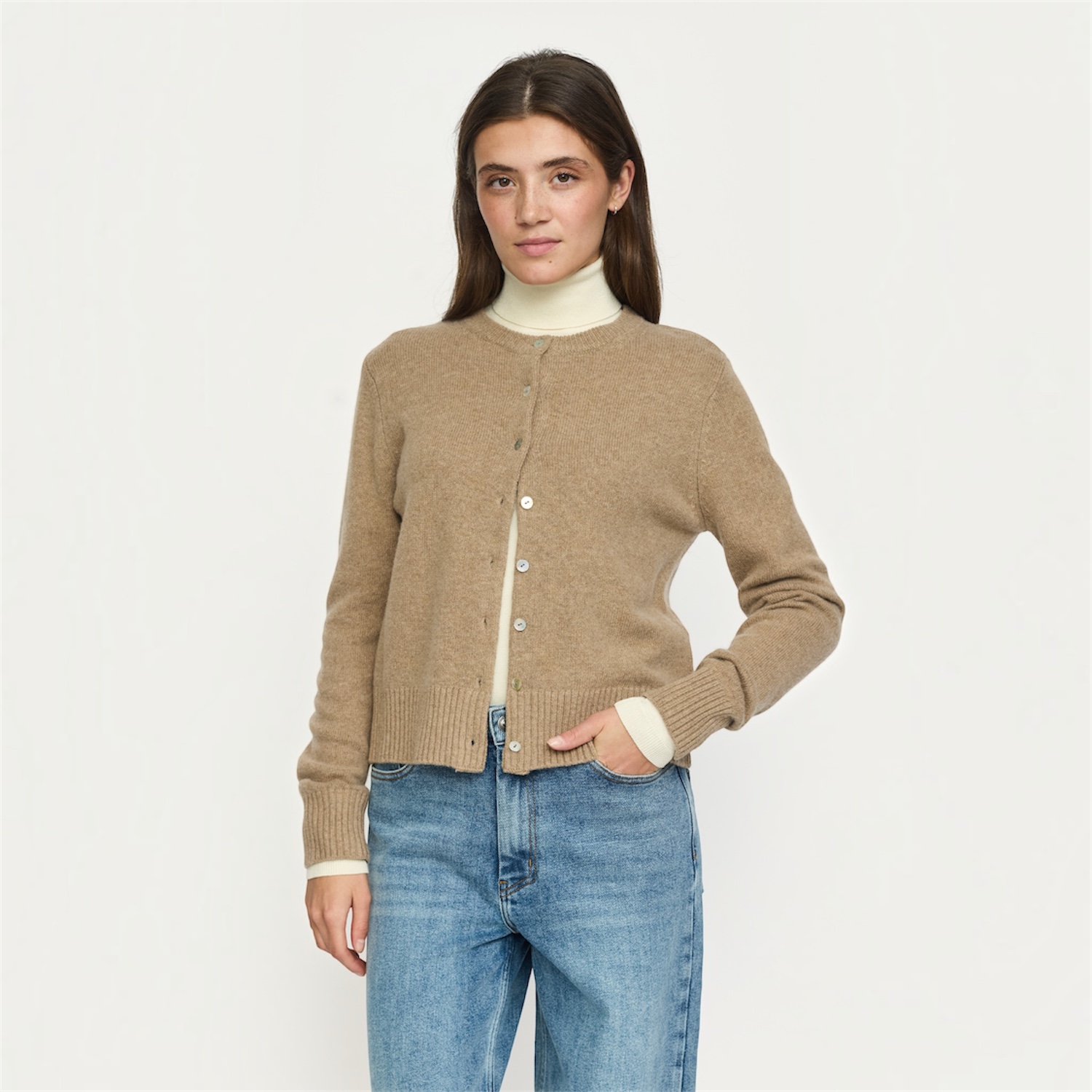 Avery Cardigan Knit RWS Silver Mink | Soft Rebels
