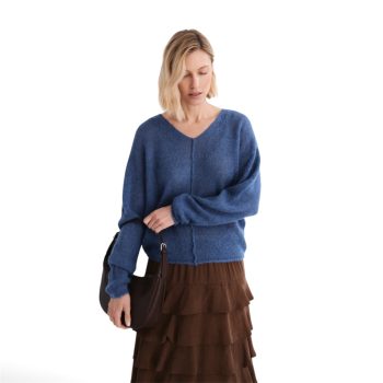 Lumen V-neck Pullover Blue | Mus & Bombon