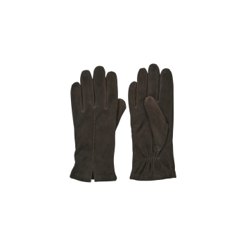 Suede Leather Glove Hot Fudge Brown | Becksondergaard