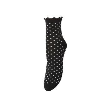 Dotted Frilla Short Sock Black | Becksondergaard