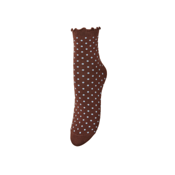 Dotted Frilla Short Sock Chocolate Brown | Becksondergaard