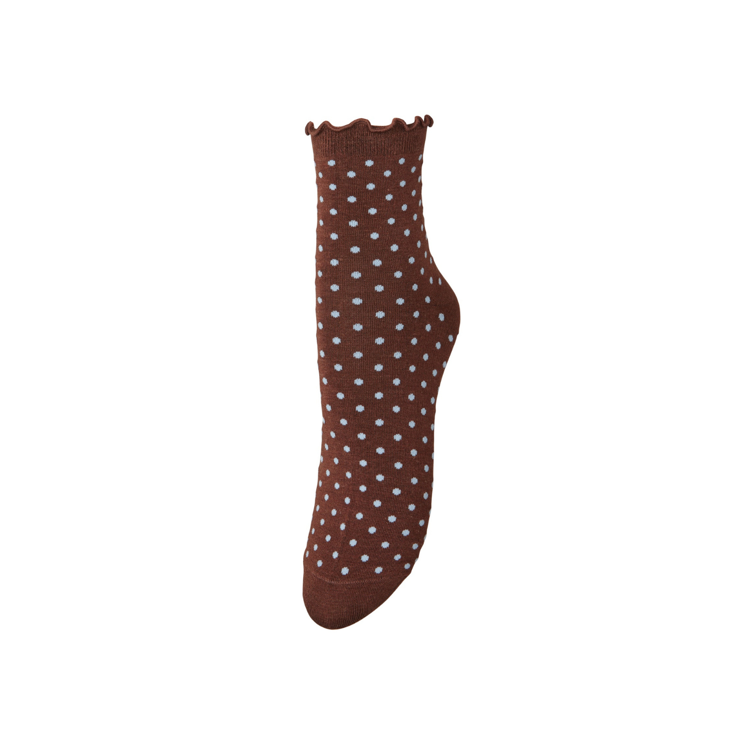 Dotted Frilla Short Sock Chocolate Brown | Becksondergaard