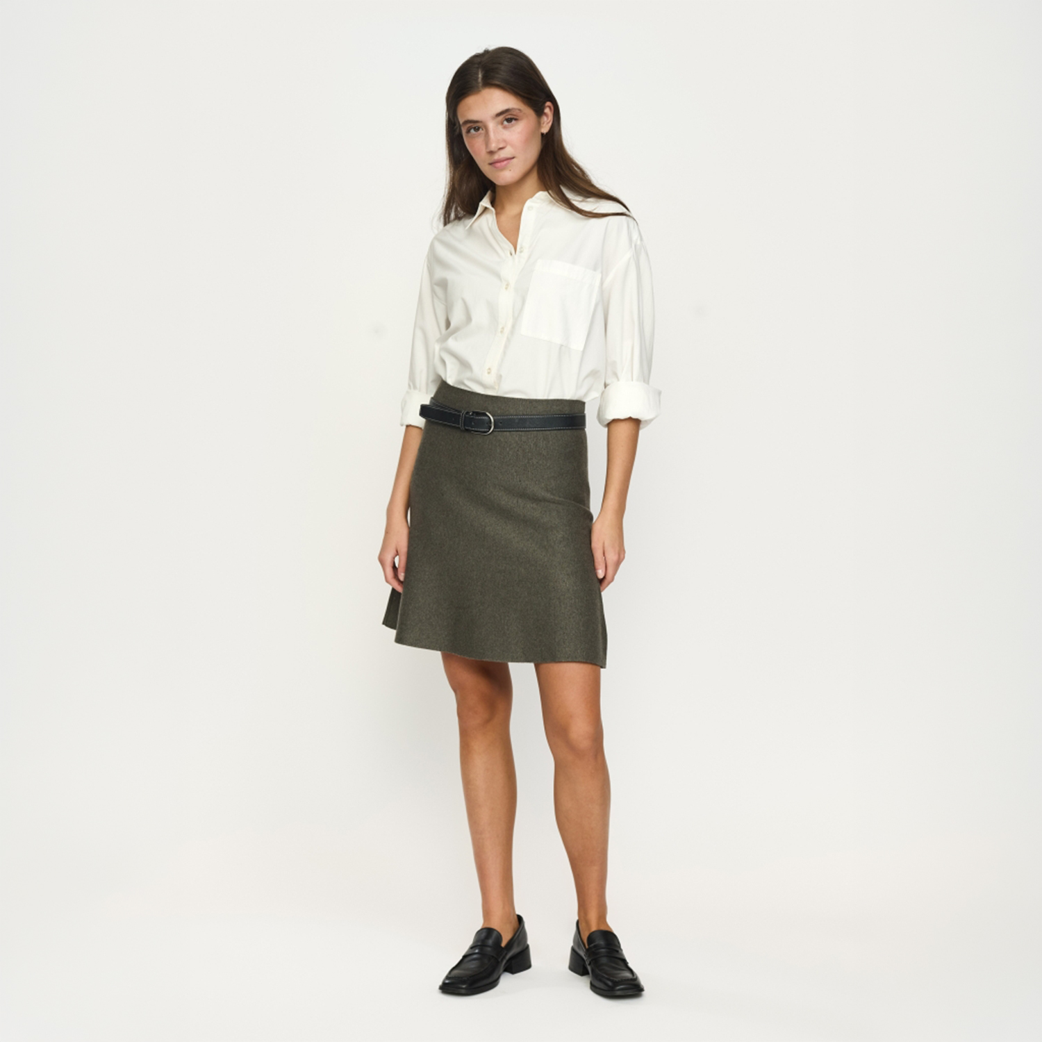 Henrietta Short Skirt Canteen Melange | Soft Rebels