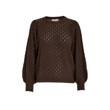 Rosalia Puff Sleeve Knit Pullover Java Brown | Peppercorn