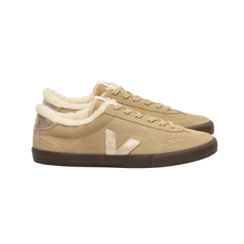 Volley Fured Suede Dune Platine Eagle | VEJA