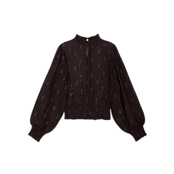 Duchess Smocked Blouse Coffee Domiu | Sessun