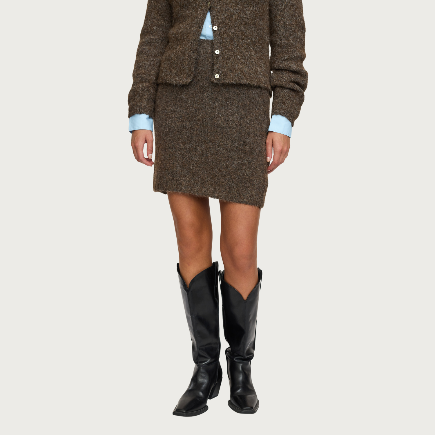 Camilla Skirt Knit Demitasse Melange | Soft Rebels