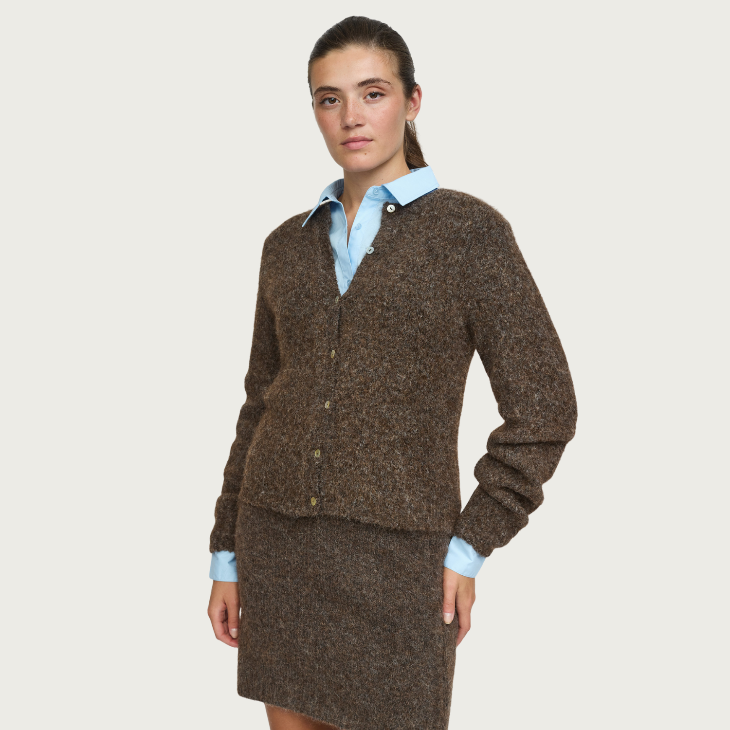 Camilla Cardigan Knit Demitasse Melange | Soft Rebels