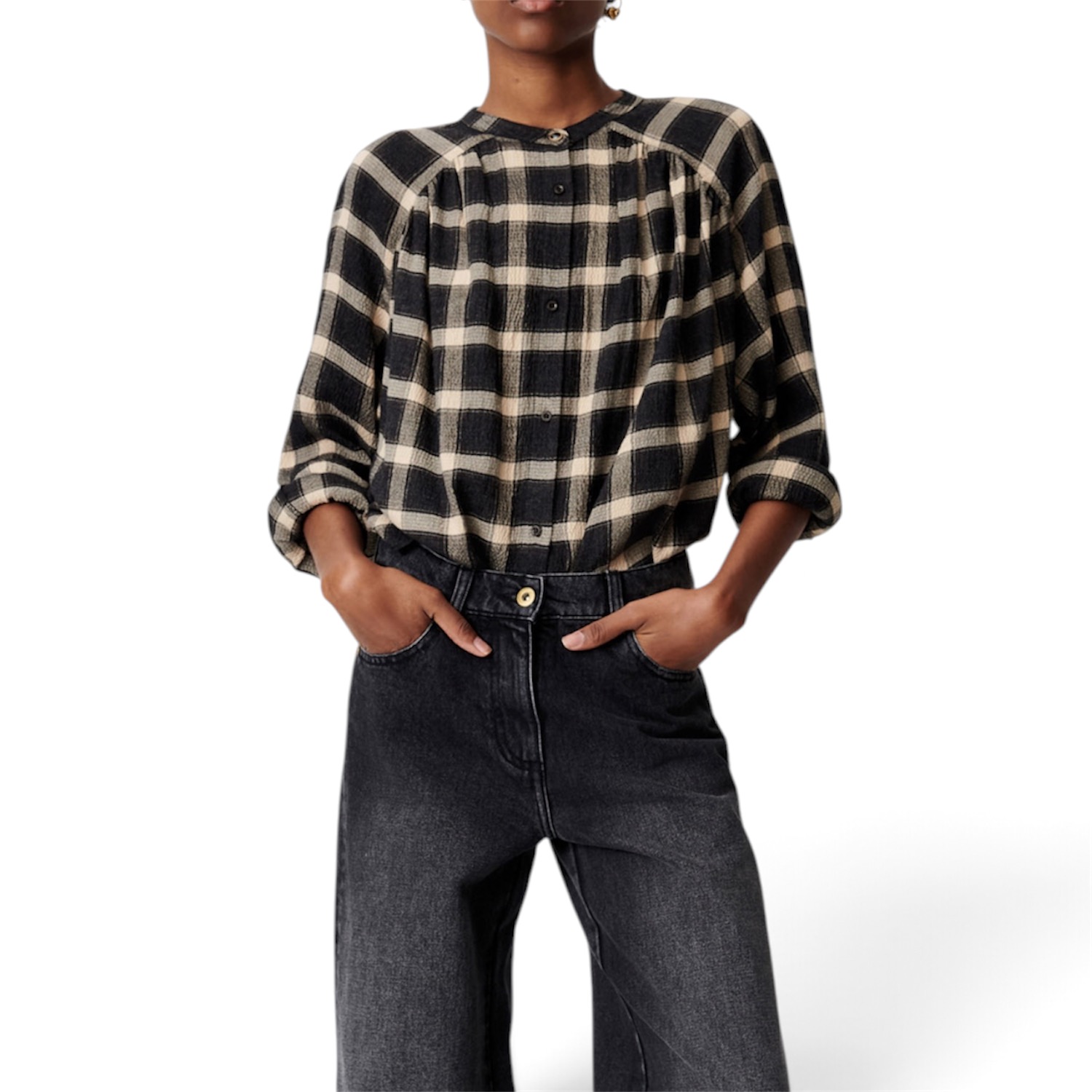 Nicolas Gathered Shirt Graffitsan | Sessun