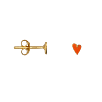 Mini Heart Stud Earring Coral | Betty Bogaers