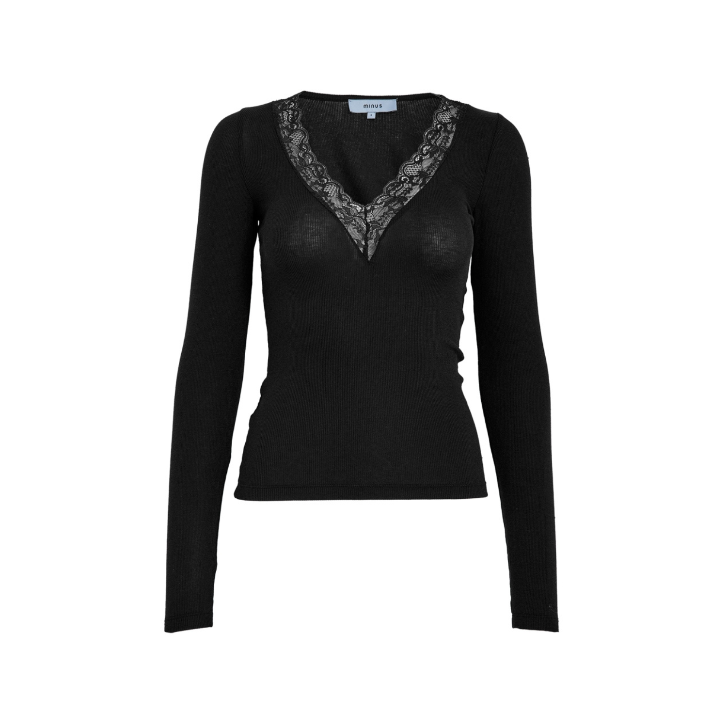 Milli Long Sleeve Lace T-Shirt Black | Minus