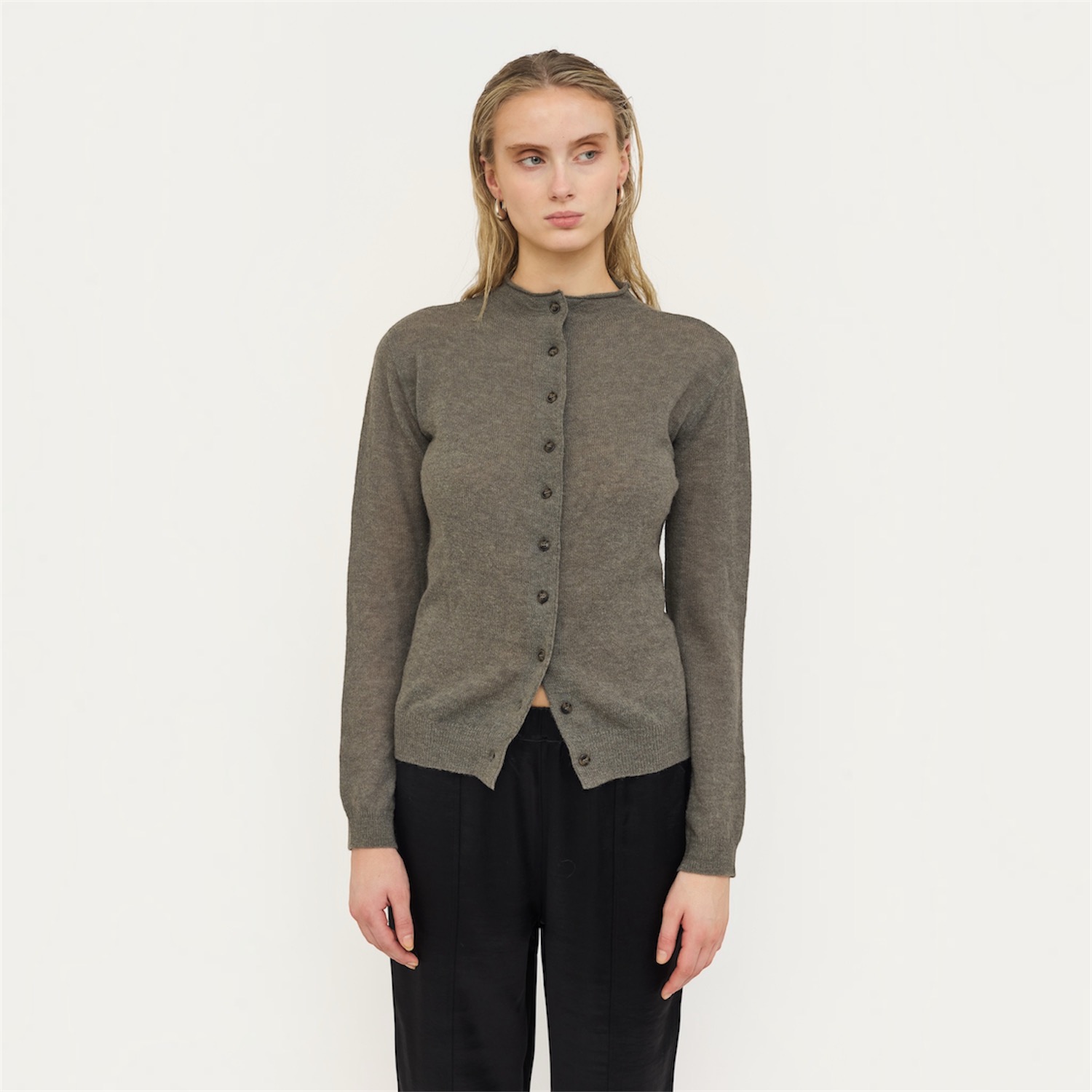 Tilly Cardigan Knit Smokey Olive | Soft Rebels